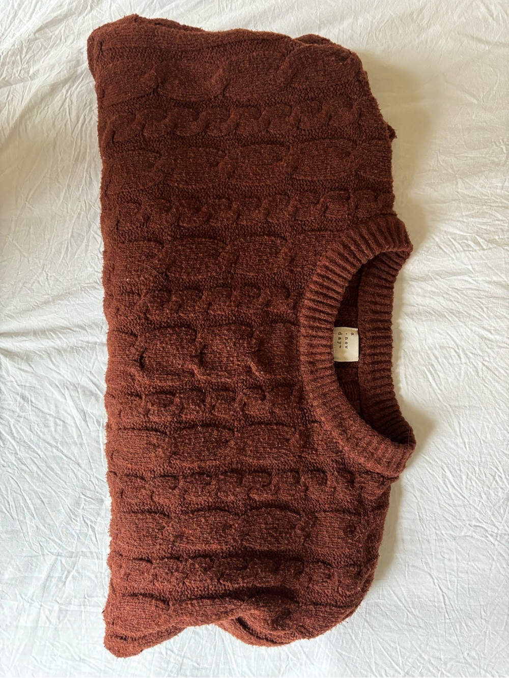Rust Cable Knit Sweater